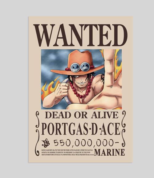 Portuguese D Ace WANTED POSTER One Piece Bounty Posters