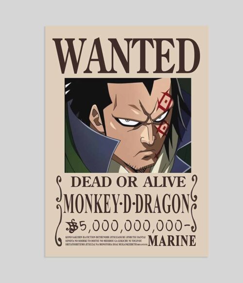 Monkey D Dragon WANTED POSTER One Piece Bounty Posters