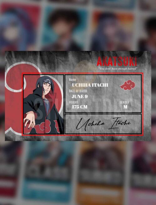 High Quality Waterproof Itachi and Kakashi PVC ID Card