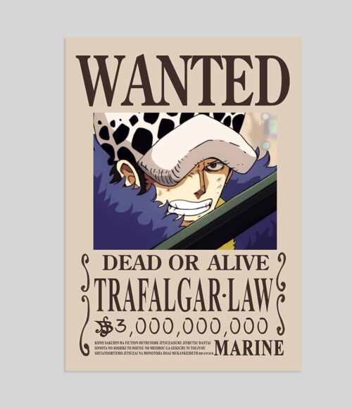 Trafalgar D Law WANTED POSTER One Piece Bounty Posters