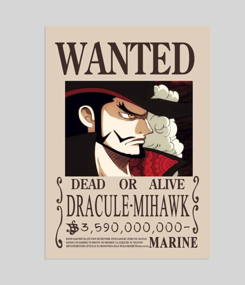 Dracule Mihawk WANTED POSTER One Piece Bounty Posters