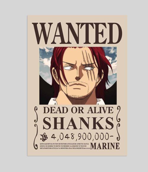 Shanks WANTED POSTER One Piece Bounty Posters
