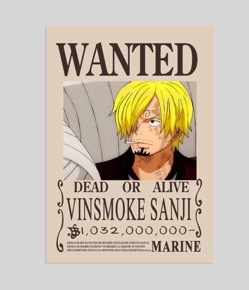 Vinsmoke Sanji WANTED POSTER One Piece Bounty Posters