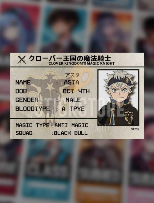 High Quality Waterproof Black Clover Asta PVC ID Card