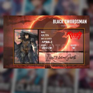 High Quality Waterproof Berserk Guts PVC ID Card