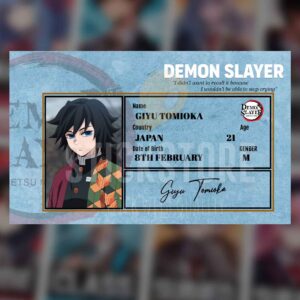 High Quality Waterproof Demon Slayer Tomioka Giyu PVC ID Card