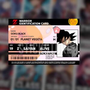 High Quality Waterproof DRAGON BALL Z Goku Black PVC ID Card