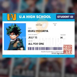 Izuku Midoriya High Quality Waterproof My Hero Academia PVC ID Card