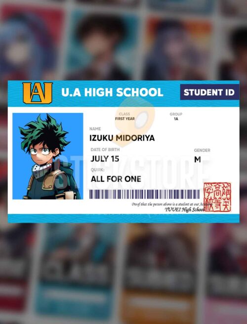 Izuku Midoriya High Quality Waterproof My Hero Academia PVC ID Card