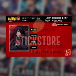 High Quality Waterproof Madara Uchiha Shippuden PVC ID Card