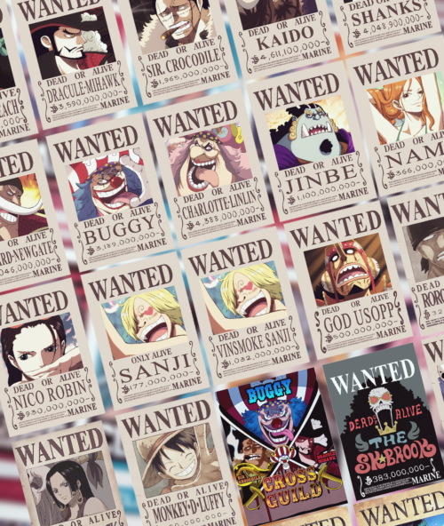 14 Self Adhesive One Piece Bounty Posters A4 and A5
