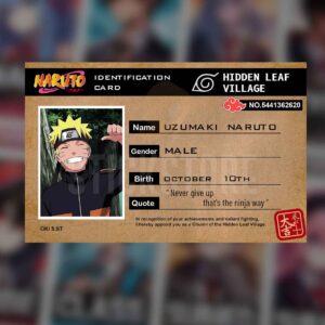 High Quality Waterproof Naruto Shippuden PVC ID Card
