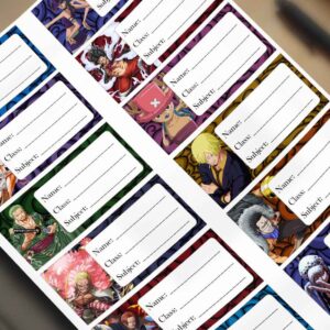 12 One Piece Anime name slip stickers