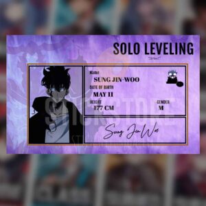 High Quality Waterproof Solo Leveling SUNG JIN WOO PVC ID Card