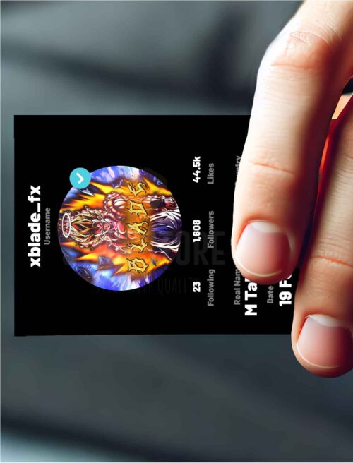 High Quality Waterproof PUBG, FREE FIRE, TIKTOK PVC ID Card