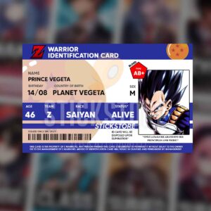 High Quality Waterproof DRAGON BALL Z Vegeta PVC ID Card