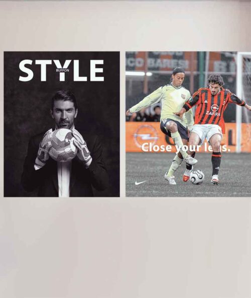 2 Footballers Posters Self Adhesive A4 and A5