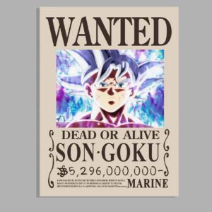 Goku Ultra Instinct Wanted poster Dragon Ball Bounty Posters