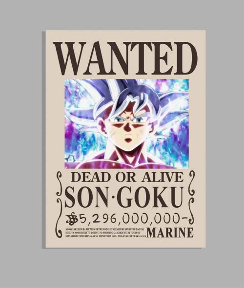 Goku Ultra Instinct Wanted poster Dragon Ball Bounty Posters
