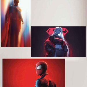 3 Super heroes Posters Self Adhesive A4 and A5
