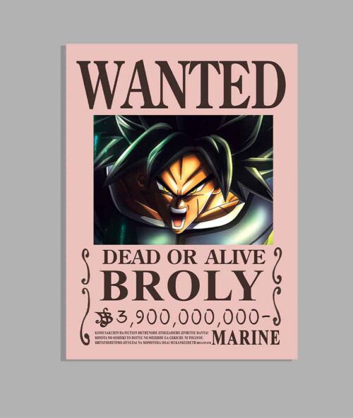 Super Broly Wanted poster Dragon Ball Bounty Posters