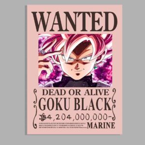 Goku Black Rose Wanted poster Dragon Ball Bounty Posters