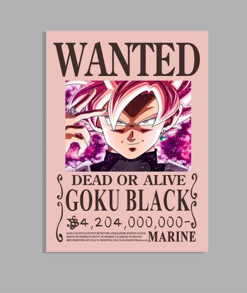 Goku Black Rose Wanted poster Dragon Ball Bounty Posters