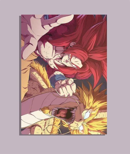 Goku SS4 Daima with Super Dragon Wall Poster Dragon Ball