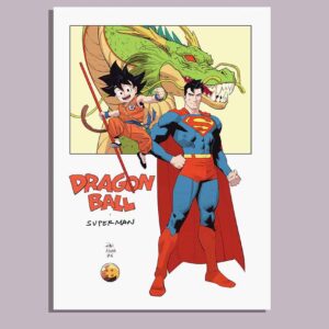 Superman and Goku Wall Poster Dragon Ball