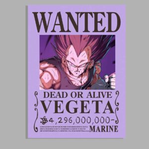 Vegeta Ultra Ego Wanted poster Dragon Ball Bounty Posters