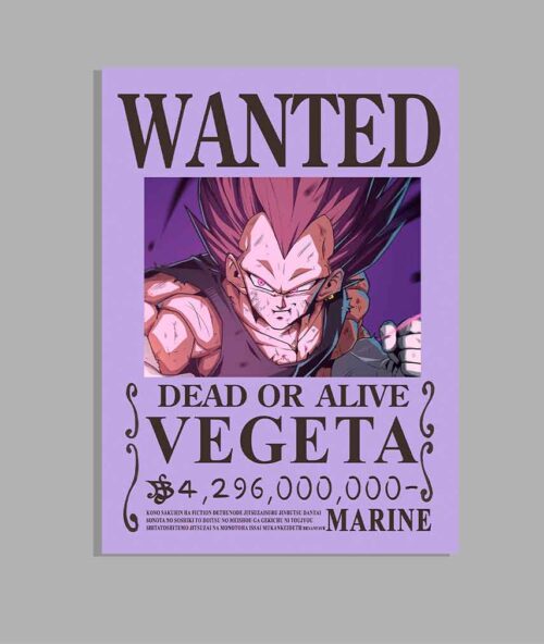 Vegeta Ultra Ego Wanted poster Dragon Ball Bounty Posters
