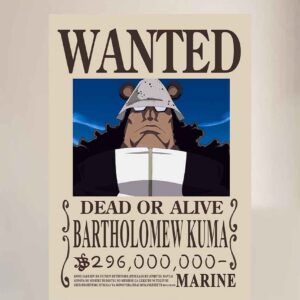 Bartolomeo Kuma WANTED POSTER One Piece Bounty Posters