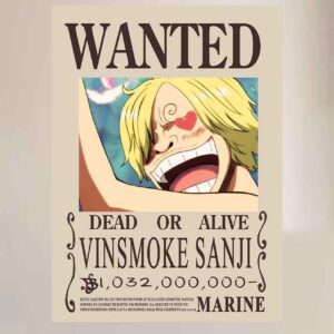Vinsmoke Sanji WANTED POSTER One Piece Bounty Posters