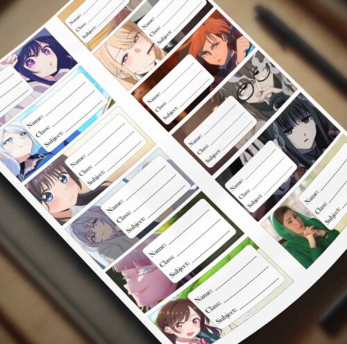 Anime Girl women Waifuu name slip stickers