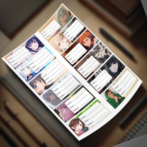 Anime Girl women Waifuu name slip stickers - Image 2