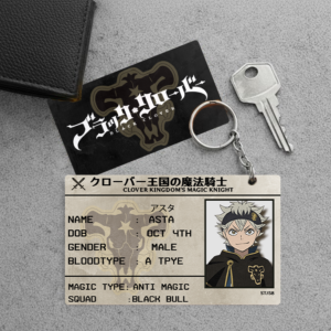 High Quality Waterproof Black Clover Asta Pvc Key Chain
