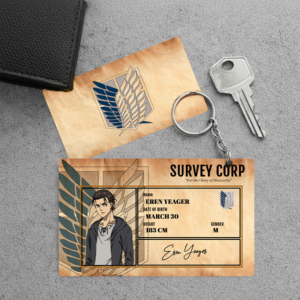 Eren Yeager High Quality Waterproof Attack On Titan Pvc Key Chain