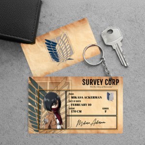Mikasa Ackerman High Quality Waterproof Attack On Titan Pvc Key Chain