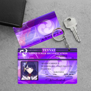 High Quality Waterproof Genshin Impact Raiden Shogun Pvc Key Chain