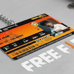 High Quality Waterproof Free Fire Custom Customizable Keychain